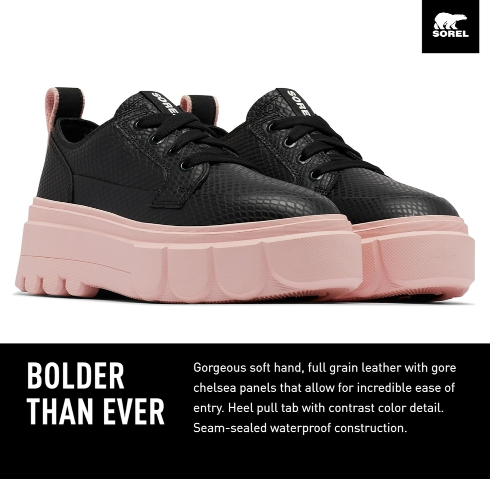Sorel Caribou X NWT Black and Pink Platform Sneakers Sz 10